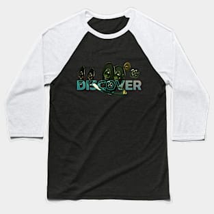 Discover, Explorer, and Adventurer | UAP | UFO | Flying Saucer Baseball T-Shirt